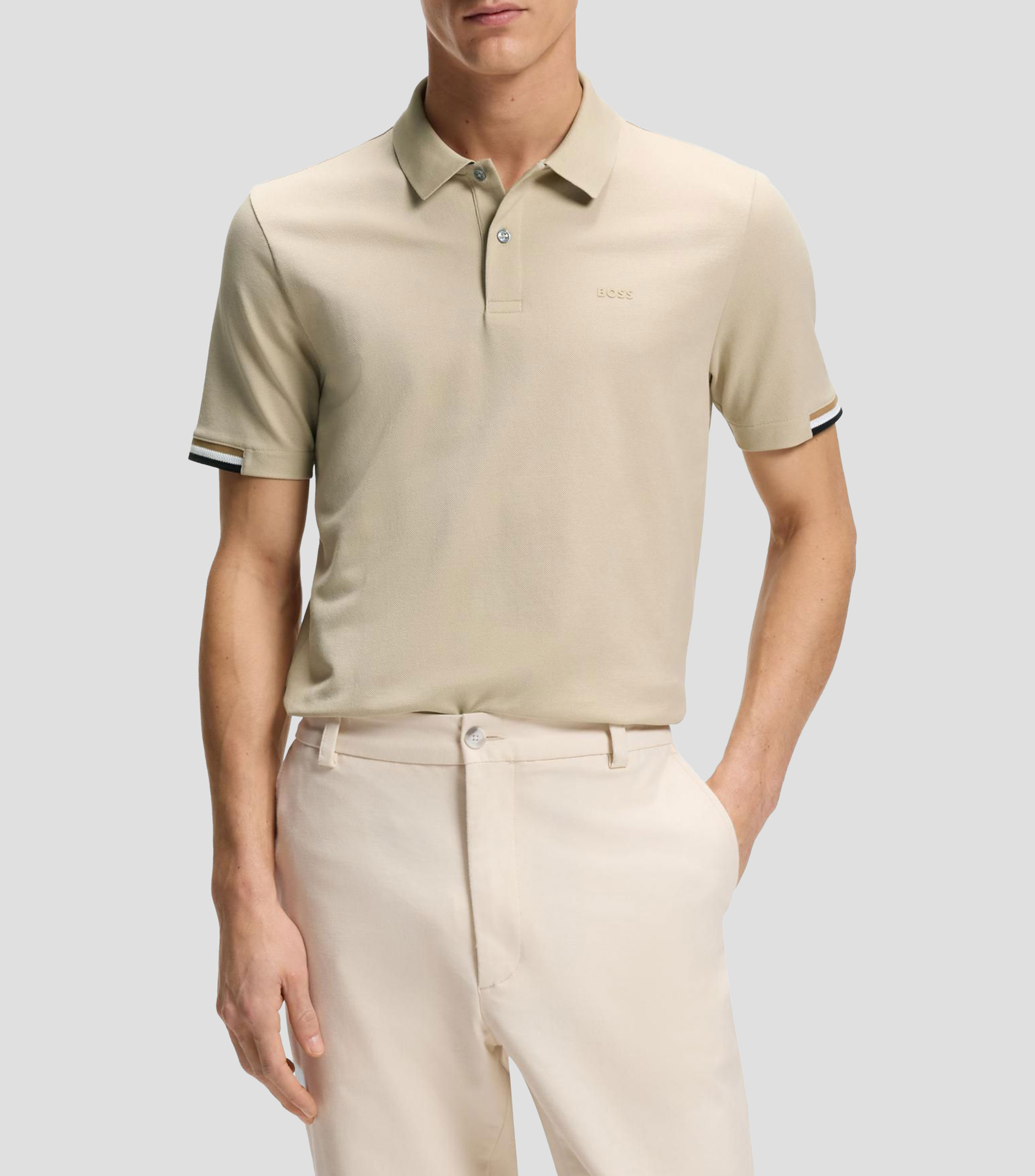 Playera polo regular con logo de goma Hombre